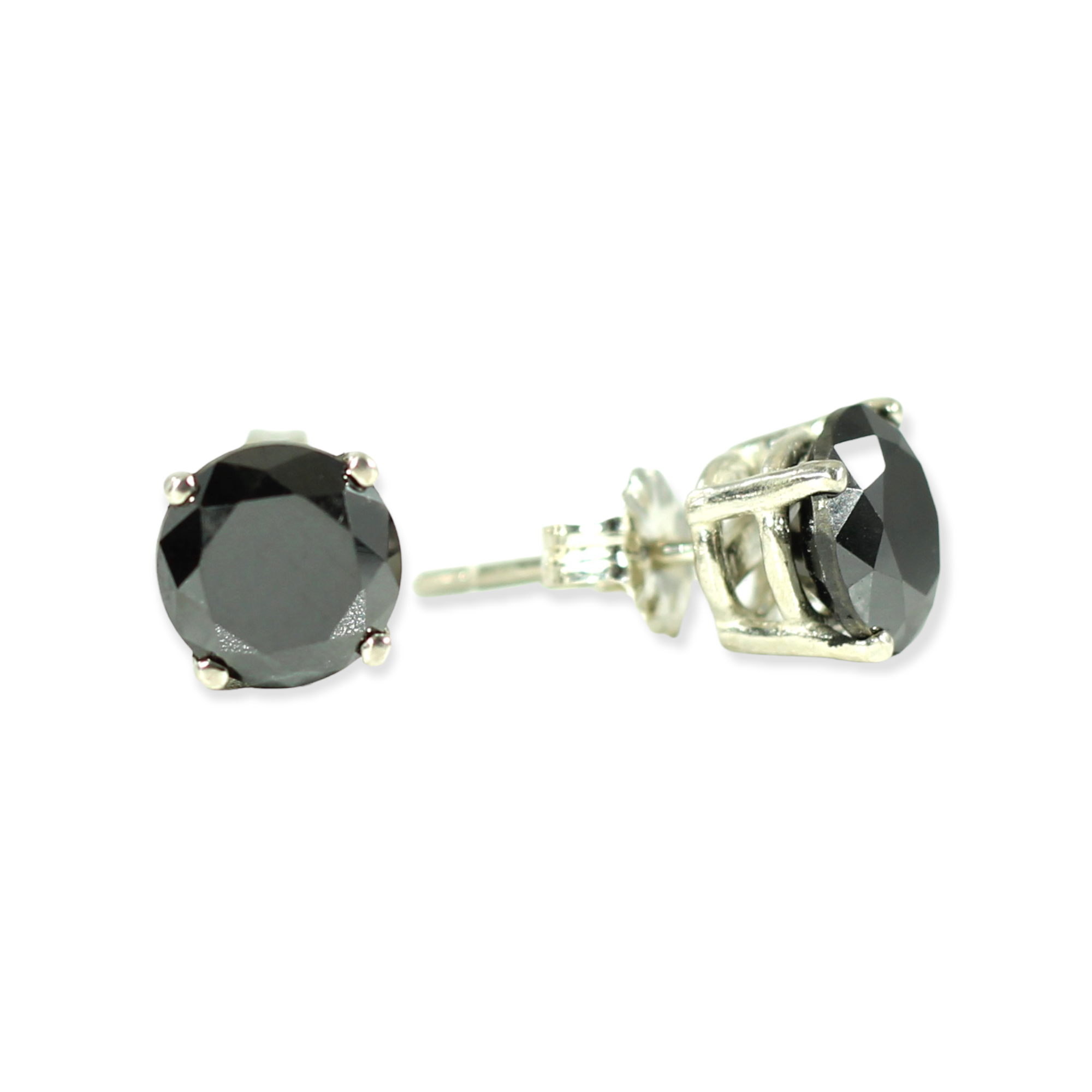 Sterling Silver Black Diamonds Studs ALPINE JEWELERS EXCHANGE
